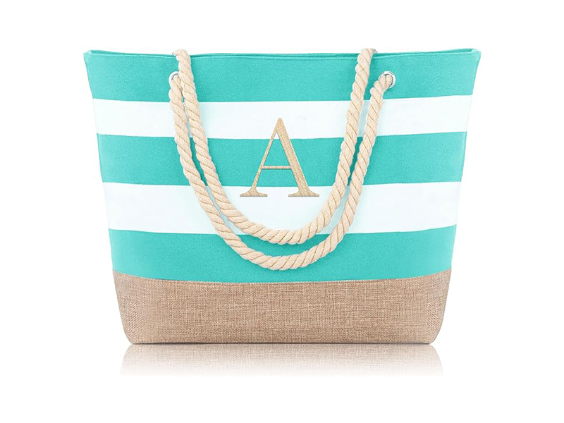 Canvas Waterproof Beach Tote Bag Zipper Personalized Gifts for Women ...